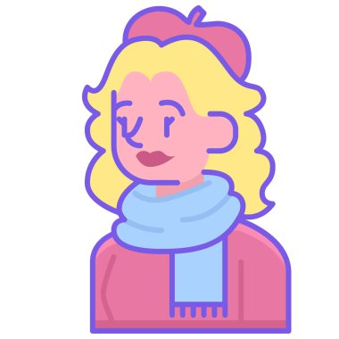 kadın ressam vektör illüstrasyon tasarımı