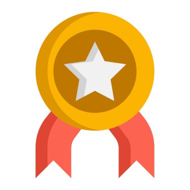 Beyaz arkaplanda madalya simgesi