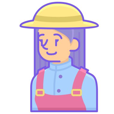 Çiftçi kadının vektör çizimi