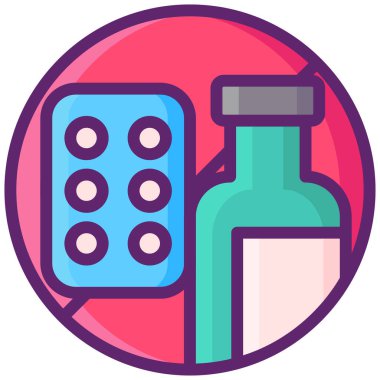 Uyuşturucu Alerjisi simgesi basit illüstrasyon