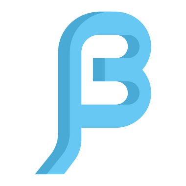 Beyaz arkaplanda Beta simgesinin vektör çizimi.