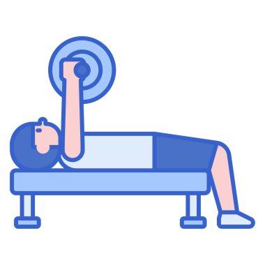 Bench Press simge tasarımı, vektör illüstrasyonu.