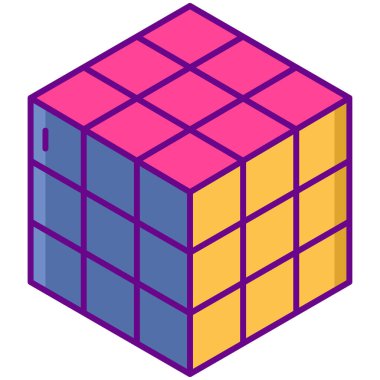 Rubik küp web simgesi basit illüstrasyon