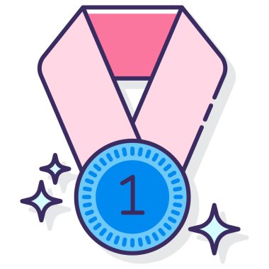 Altın madalya düz vektör simgesi