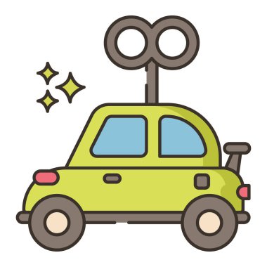 oyuncak araba simgesi çizimi