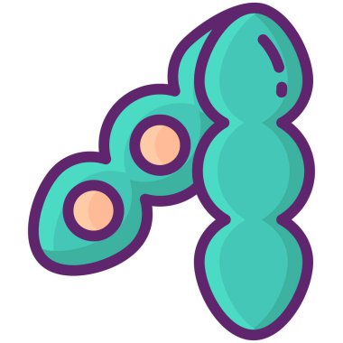 Ana hatlarıyla doldurulmuş soya fasulyesi simgesi