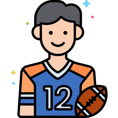 football player icon, vector illustration clipart