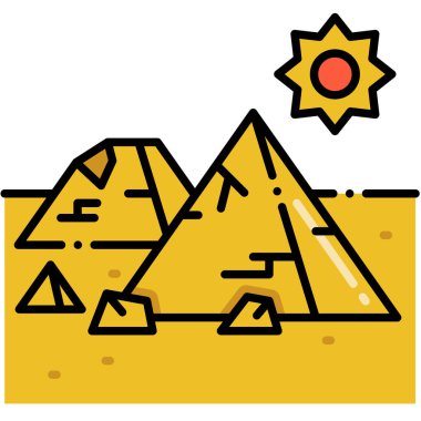 Beyaz arkaplanda Mısır Harabeleri simgesi