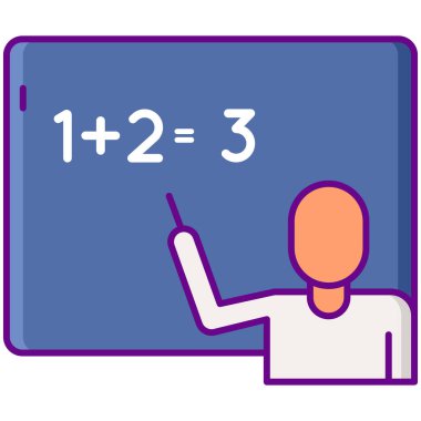 Matematik öğretmeni simgesi vektör illüstrasyonu