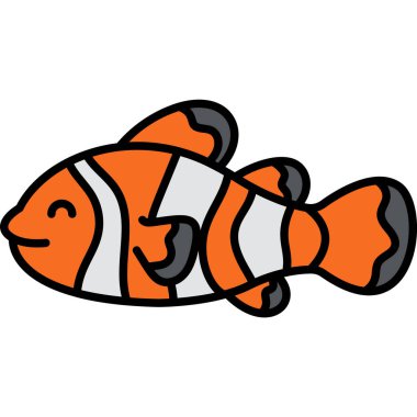 Beyaz arkaplanda Palyaço Balığı simgesi