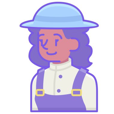 Çiftçi kadın simgesi düz stil