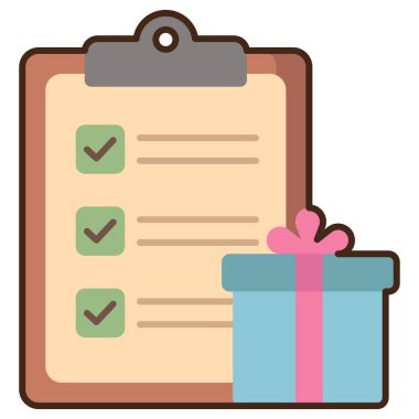 İstek listesi vektör düz renk simgesi