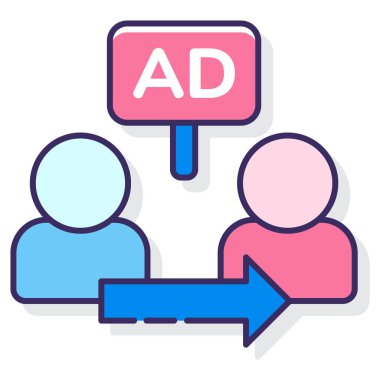 Program Doğrudan simgesi, özet rengi düz resimleme