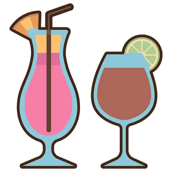 Cocktails Icoon Witte Achtergrond — Stockvector
