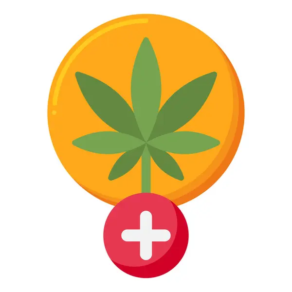 Medische Marihuana Vlakke Vector Icoon — Stockvector