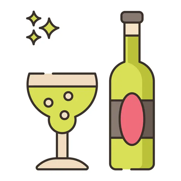Champagne Web Icoon Vector Illustratie — Stockvector