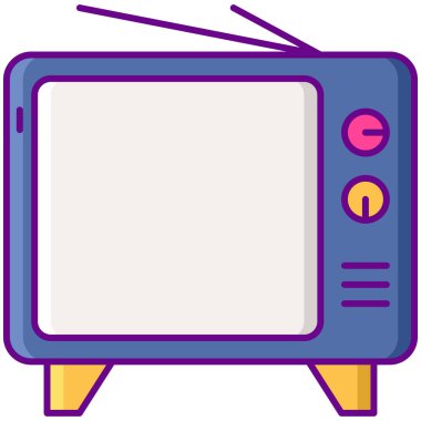 TV simgesi, vektör basit illüstrasyon 