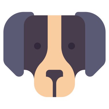 köpek kafası simgesi, basit illüstrasyon