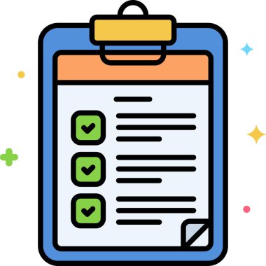 Kontrol listesi simgesi tasarım vektörü çizimi