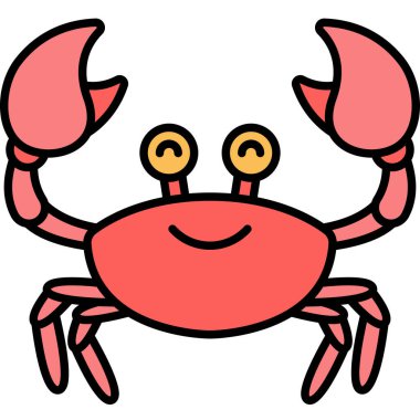 kırmızı yengeç, beyaz arkaplanda vektör çizimi