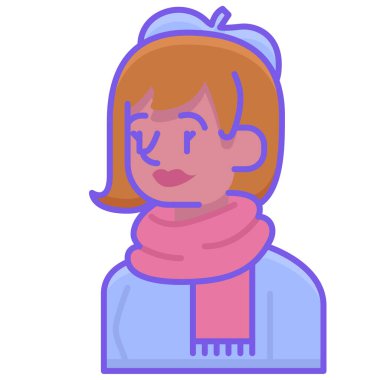 kadın ressam ikon vektör çizimi