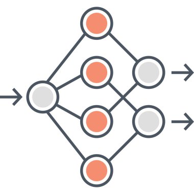 yapay sinirsel ağ simgesi basit illüstrasyon