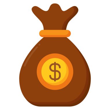 Dolar sembollü para çantası vektör çizimi tasarımı