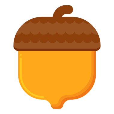 Meşe palamudu izole edilmiş ikon vektör çizimi tasarımı