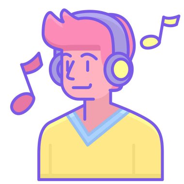 müzik boy simgesi vektör illüstrasyonu