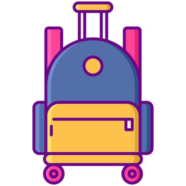 Bir bavul simgesinin vektör illüstrasyonu