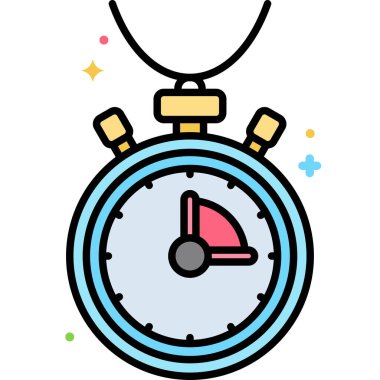 Stopwatch simgesi renk ana hatları vektörü