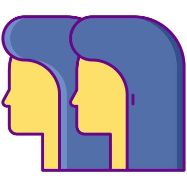 Beyaz arkaplanda İkizler simgesi