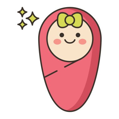 Beyaz arkaplanda şirin bir bebek simgesi