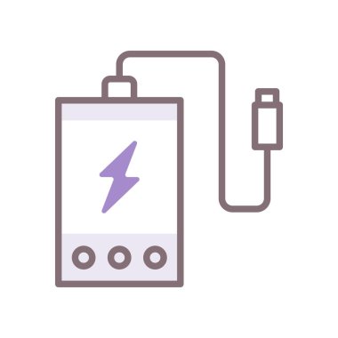 Beyaz arkaplanda Powerbank vektör illüstrasyonu