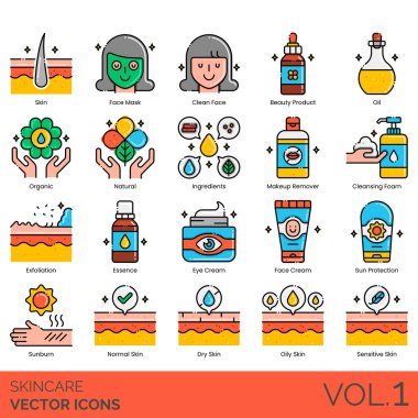 Cilt vektör simgeleri ayarlandı 