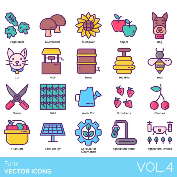 stock vector Farm web icons, set. vector illustration 