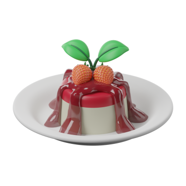 Çilekli tatlı şeffaf arkaplanda izole edilmiş 3D simge  