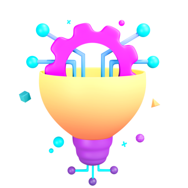 Bağlantı ampulü 3d simgesi şeffaf arkaplanda izole edildi  
