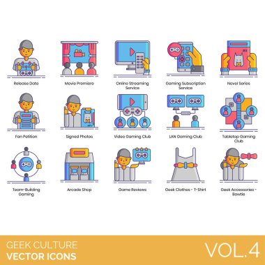 Salıverilme tarihi, film galası, çevrimiçi yayın hizmeti, abonelik, roman serisi, hayran dilekçesi, imzalı fotoğraf, video oyun kulübü, LAN, masa üstü, takım binası, atari salonu, giysi teftişi, aksesuarlar dahil olmak üzere inek kültürü simgeleri 