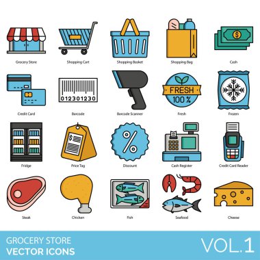 Elma, Avokado, Bebek Ürünleri, Pastırma, Fırın, Muz, Barkod Tarayıcı, Barkod, Bira, Şişe Suyu, Ekmek, Brokoli, Kek, Şeker, Konserve Gıda, Havuç, Nakit Kayıt