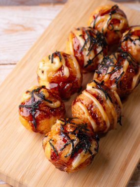 Takoyaki Çıtır Ahtapot Japon Sokak Yemeği ve Atıştırmalıkları Topları.