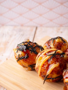 Takoyaki Çıtır Ahtapot Japon Sokak Yemeği ve Atıştırmalıkları Topları.