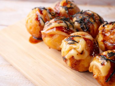 Takoyaki Çıtır Ahtapot Japon Sokak Yemeği ve Atıştırmalıkları Topları.