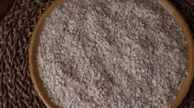 organik yulaf ezmesi veya yulaf ezmesi desenli arkaplan.