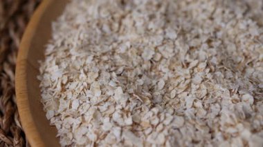 organik yulaf ezmesi veya yulaf ezmesi desenli arkaplan.