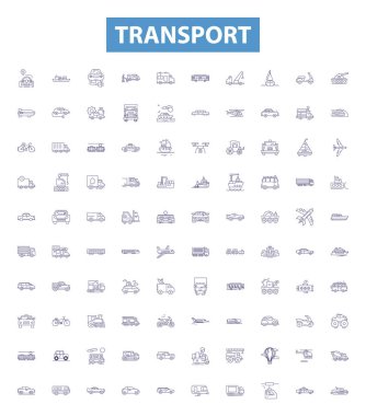 Işınlama hattı simgeleri, işaretler ayarlandı. Ulaşım, Nakliye, Feribot, Teslimat, Taşıma, Seyahat, Demiryolu, Yol, Lojistik çizim çizimleri.