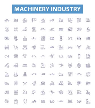 Makine endüstrisi simgeleri, tabelalar hazır. Makine, Endüstri, Mühendislik, Üretim, Üretim, Üretim, CNC, Robotik, Otomasyon, Kısmi vektör çizimleri Koleksiyonu.