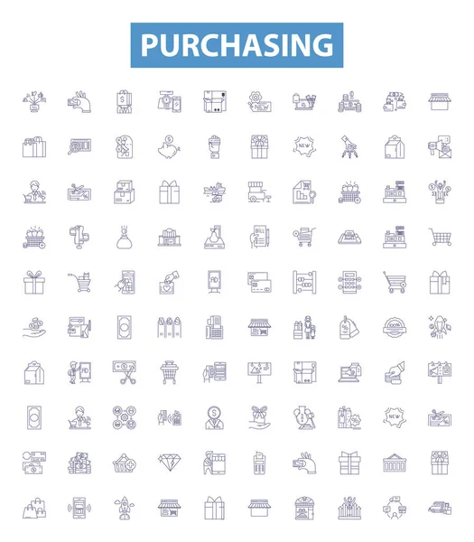 Symbole Für Die Einkaufszeile Zeichen Gesetzt Kaufen Kaufen Erwerben Einkaufen — Stockvektor
