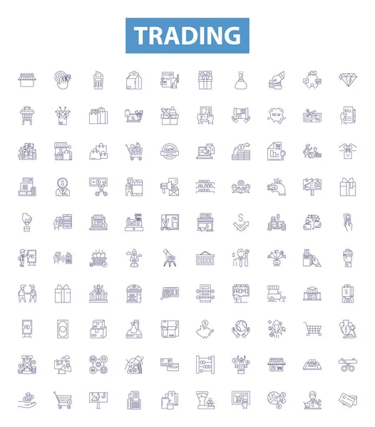 Εικονίδια Γραμμής Συναλλαγών Σήματα Που Συλλογή Trading Exchange Speculation Επιχειρήσεις — Διανυσματικό Αρχείο