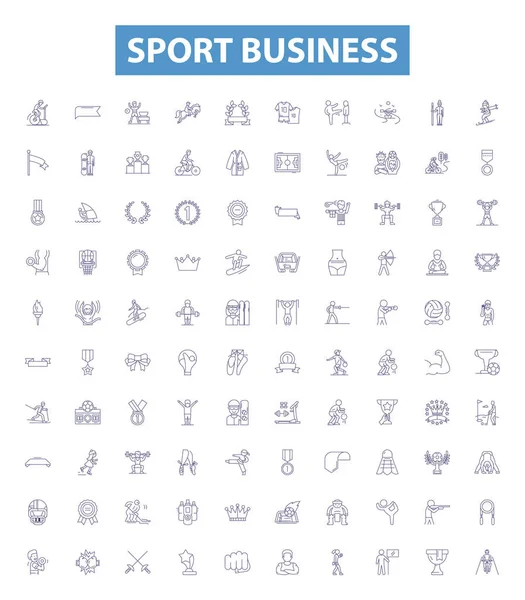 Sport Icônes Secteur Activité Enseignes Réglées Collection Sports Affaires Gestion — Image vectorielle